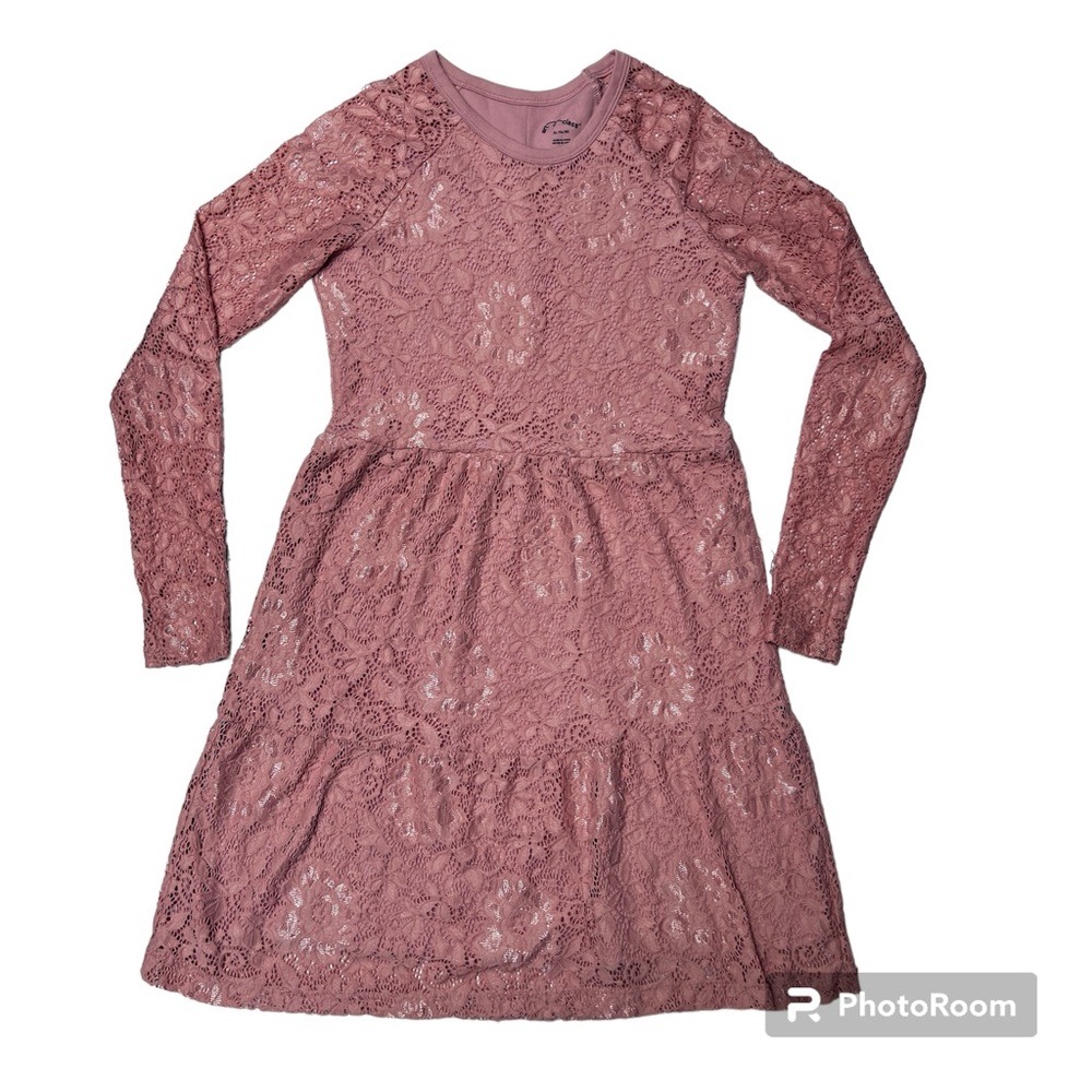 Art Class Girls Pink Floral Lace Dress size: 14/16
